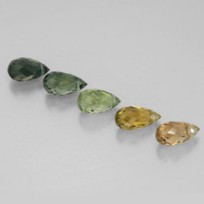 Pedras preciosas de turmalina multicolorido natural de 2,46 ct, briolete, VVS-VS