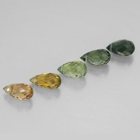 Pedras preciosas de turmalina multicolorido natural de 2,46 ct, briolete, VVS-VS