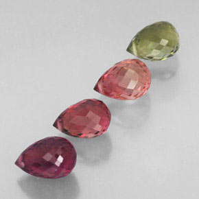 Pedras preciosas de turmalina multicolorido natural de  ct, briolete, VVS-VS