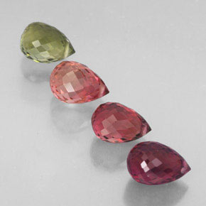 Pedras preciosas de turmalina multicolorido natural de  ct, briolete, VVS-VS