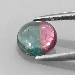 Turmalina multicolorido natural 1,46ct, corte redondo, transparente