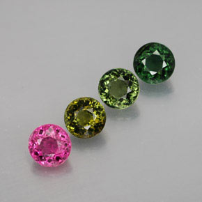 Pedras preciosas de turmalina multicolorido natural de  ct, corte redondo, VVS-VS