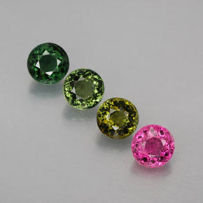 Pedras preciosas de turmalina multicolorido natural de  ct, corte redondo, VVS-VS