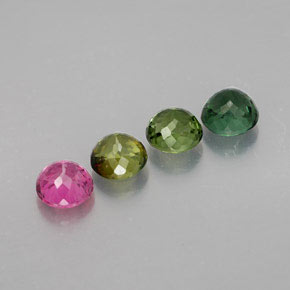 Pedras preciosas de turmalina multicolorido natural de  ct, corte redondo, VVS-VS