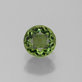 Turmalina verde natural 0,84ct, corte redondo, VVS