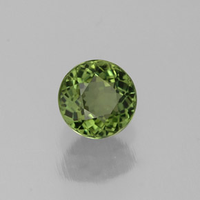 Turmalina verde natural 0,84ct, corte redondo, VVS