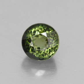 Turmalina verde natural 1,30ct, corte redondo, VS