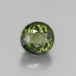 Turmalina verde natural 1,30ct, corte redondo, VS