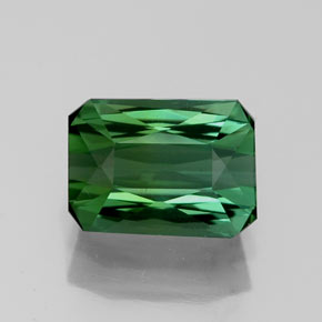 Turmalina verde natural 1,41ct, corte esmeralda, VVS-VS