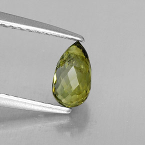 Turmalina verde natural 0,72ct, briolete, VS-SI
