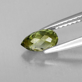 Turmalina verde natural 0,72ct, briolete, VS-SI