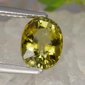 Turmalina verde natural 1,59ct, corte oval, VVS-VS