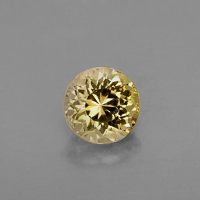 Turmalina amarelo natural 0,82ct, corte redondo, VVS