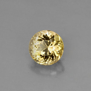 Turmalina amarelo natural 0,82ct, corte redondo, VVS
