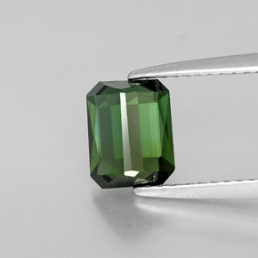 Turmalina verde natural 1,44ct, corte esmeralda, VVS