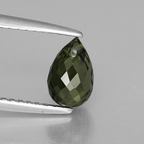 Turmalina verde natural 1,14ct, briolete, VS