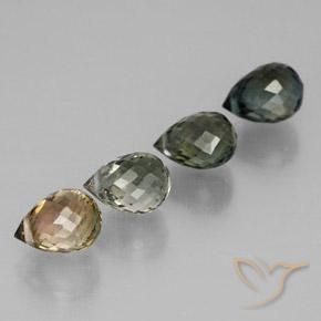 Pedras preciosas de Turmalina Multicolorido natural de 3.77 ct, Briolette, VVS-VS
