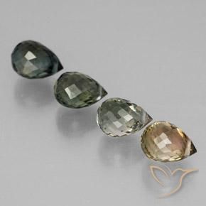 Pedras preciosas de Turmalina Multicolorido natural de 3.77 ct, Briolette, VVS-VS