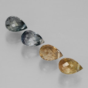Pedras preciosas de turmalina multicolorido natural de 3,54 ct, briolete, VVS-VS
