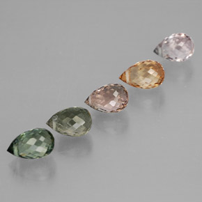 Pedras preciosas de turmalina multicolorido natural de 3,87 ct, briolete, VVS-VS