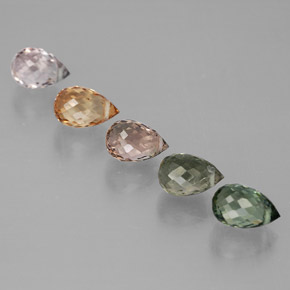 Pedras preciosas de turmalina multicolorido natural de 3,87 ct, briolete, VVS-VS