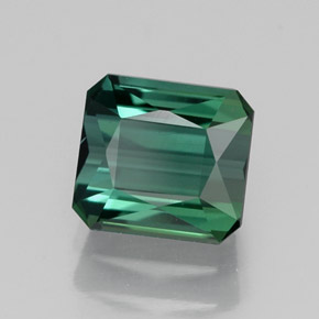Turmalina verde natural 1,56ct, corte esmeralda, VVS-VS