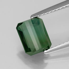 Turmalina verde natural 1,45ct, corte esmeralda, VVS