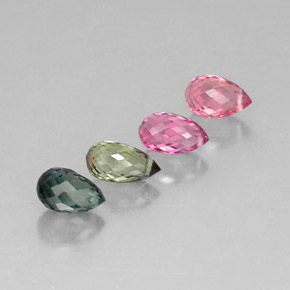 Pedras preciosas de turmalina multicolorido natural de  ct, briolete, VVS-VS