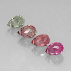 Pedras preciosas de turmalina multicolorido natural de  ct, briolete, VVS-VS