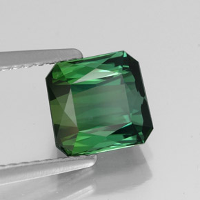 Turmalina verde natural 1,76ct, corte esmeralda, VVS-VS