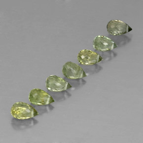 Pedras preciosas de Turmalina Pale Lime Green  natural de 2.89 ct, Briolette, VS