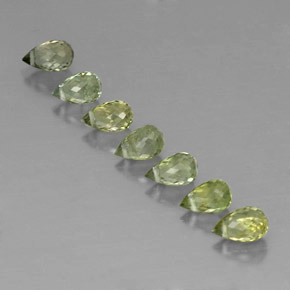 Pedras preciosas de Turmalina Pale Lime Green  natural de 2.89 ct, Briolette, VS