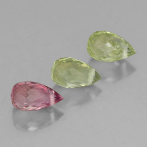 Pedras preciosas de turmalina multicolorido natural de  ct, briolete, VS