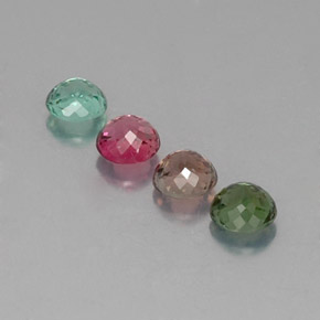 Pedras preciosas de turmalina multicolorido natural de  ct, corte redondo, VVS
