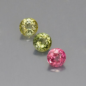 Pedras preciosas de turmalina multicolorido natural de  ct, corte redondo, VVS-VS