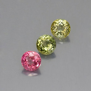 Pedras preciosas de turmalina multicolorido natural de  ct, corte redondo, VVS-VS