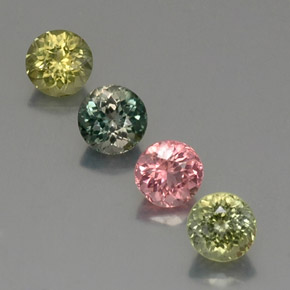 Pedras preciosas de turmalina multicolorido natural de  ct, corte redondo, VVS-VS
