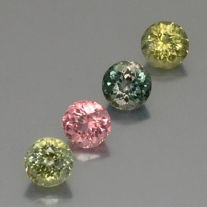 Pedras preciosas de turmalina multicolorido natural de  ct, corte redondo, VVS-VS