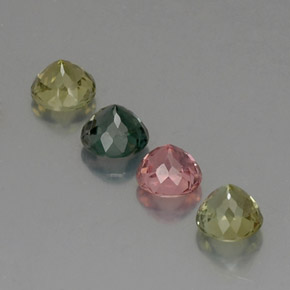 Pedras preciosas de turmalina multicolorido natural de  ct, corte redondo, VVS-VS