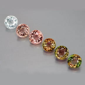 Pedras preciosas de turmalina multicolorido natural de  ct, corte redondo, VVS-VS