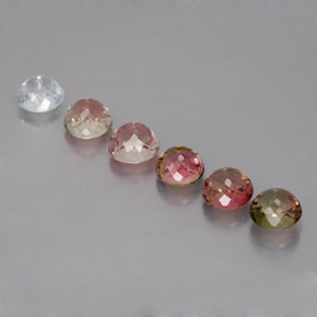 Pedras preciosas de turmalina multicolorido natural de  ct, corte redondo, VVS-VS
