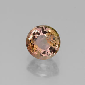 Turmalina multicolorido natural 0,60ct, corte redondo, VVS-VS