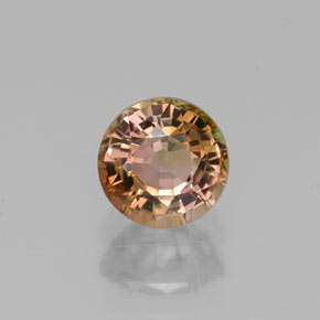 Turmalina multicolorido natural 0,60ct, corte redondo, VVS-VS
