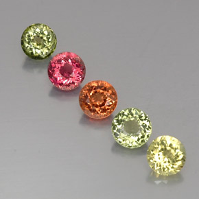 Pedras preciosas de turmalina multicolorido natural de  ct, corte redondo, VVS