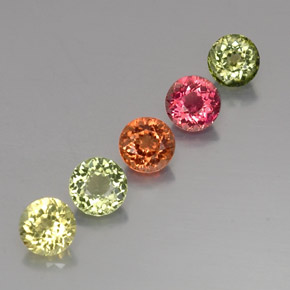 Pedras preciosas de turmalina multicolorido natural de  ct, corte redondo, VVS