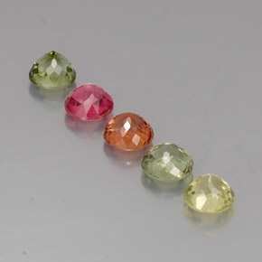Pedras preciosas de turmalina multicolorido natural de  ct, corte redondo, VVS