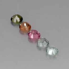 Pedras preciosas de turmalina multicolorido natural de  ct, corte redondo, VVS-VS