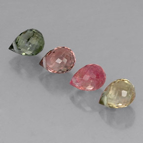 Pedras preciosas de turmalina multicolorido natural de  ct, briolete, VS