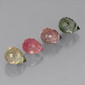Pedras preciosas de turmalina multicolorido natural de  ct, briolete, VS