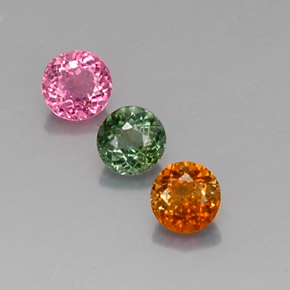 Pedras preciosas de turmalina multicolorido natural de  ct, corte redondo, VVS-VS